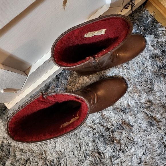 Vtg Carriboots Impermeable Guaranteed Waterproof Lined Boot 10 in Wine Color - Picture 4 of 7